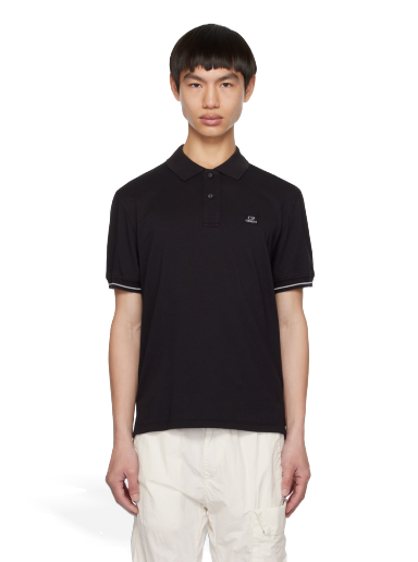 T-shirt C.P. Company Garment-Dyed Polo Tee Svart | 14CMPL253A-006263G