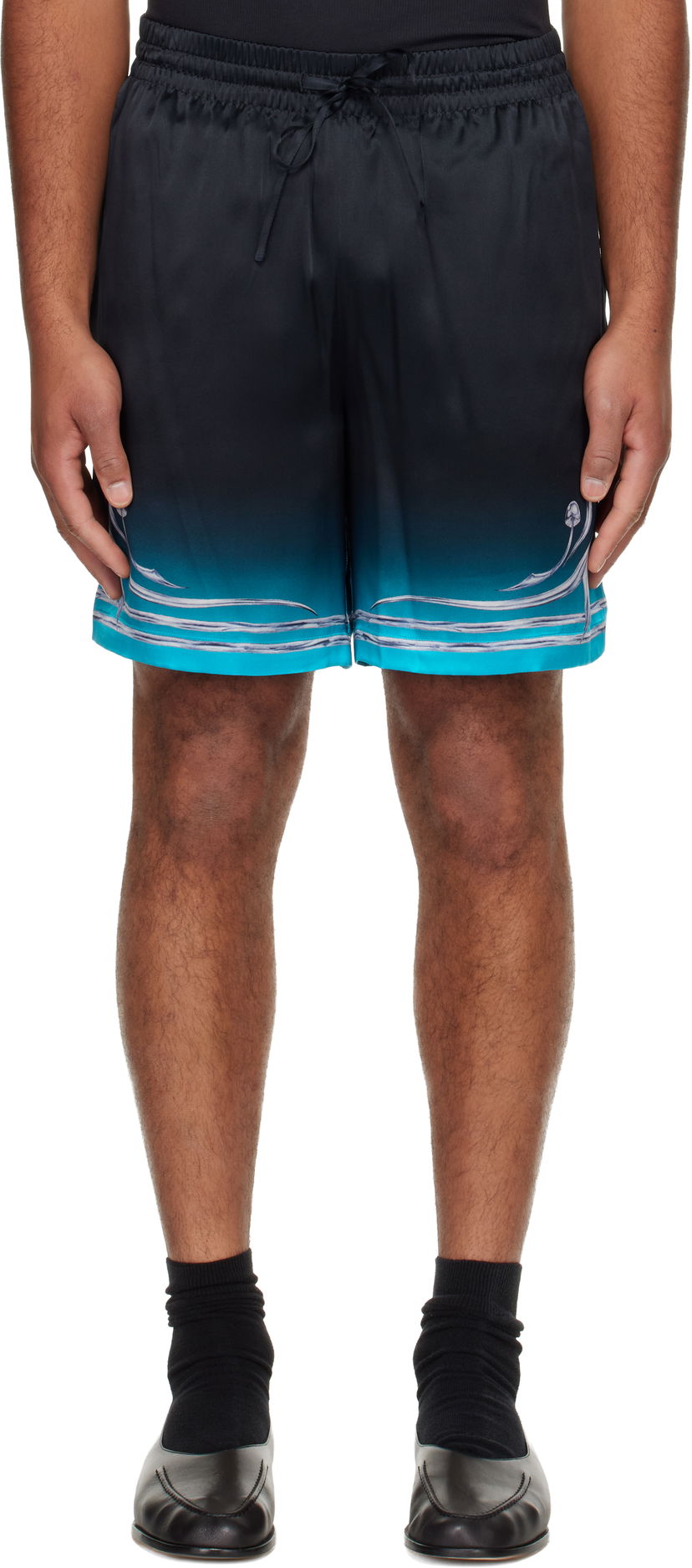 Shorts Casablanca Blades Silk Satin Shorts Flerfärgad | M-AW25-TR-012-04