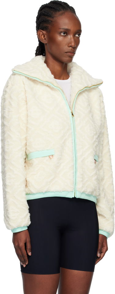 Jacka Casablanca Monogram Jacquard Fleece Jacket Vit | WPF25-JK-390-01, 1