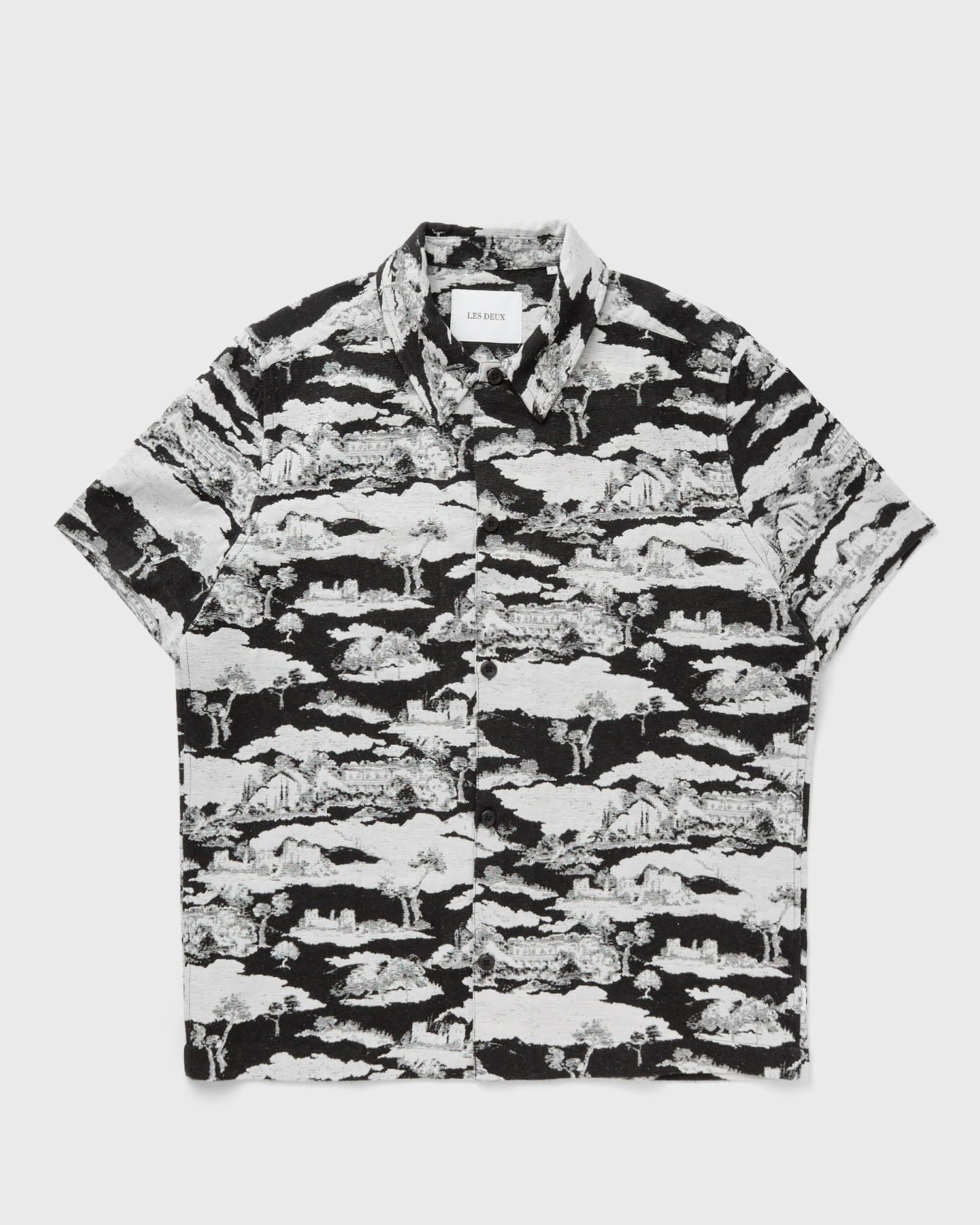 Skjorta Les Deux Hector Ruins Jacquard Short Sleeve Shirt Svart | LDM401104-100201, 0