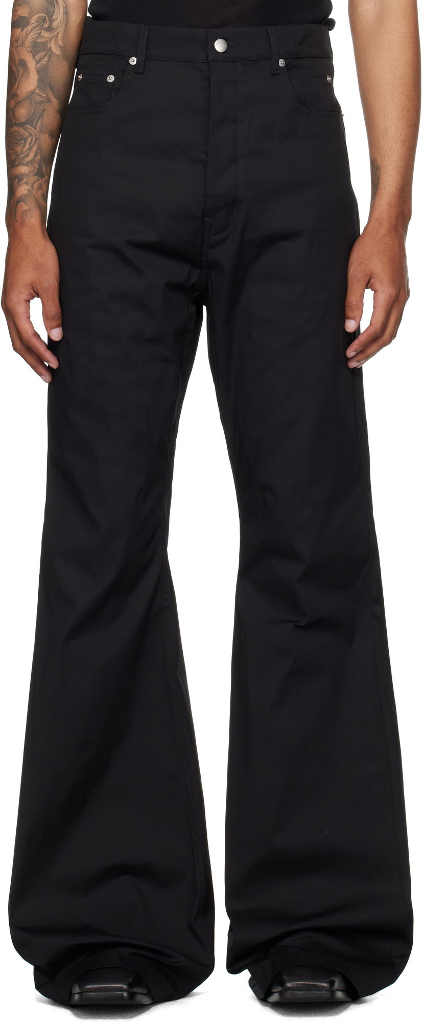 Byxor Rick Owens Rick Owens Concordians Bolan Bootcut Trousers Svart | RU02E1335 TE