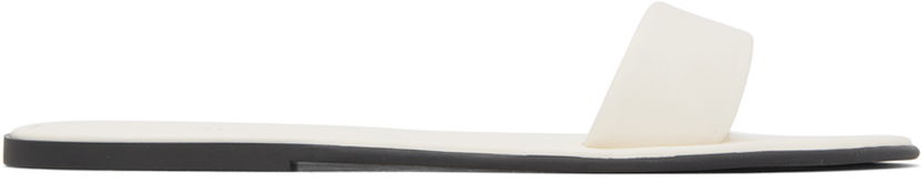 Klä The Row The Row Leather Beach Slides Vit | F1386-SPN60