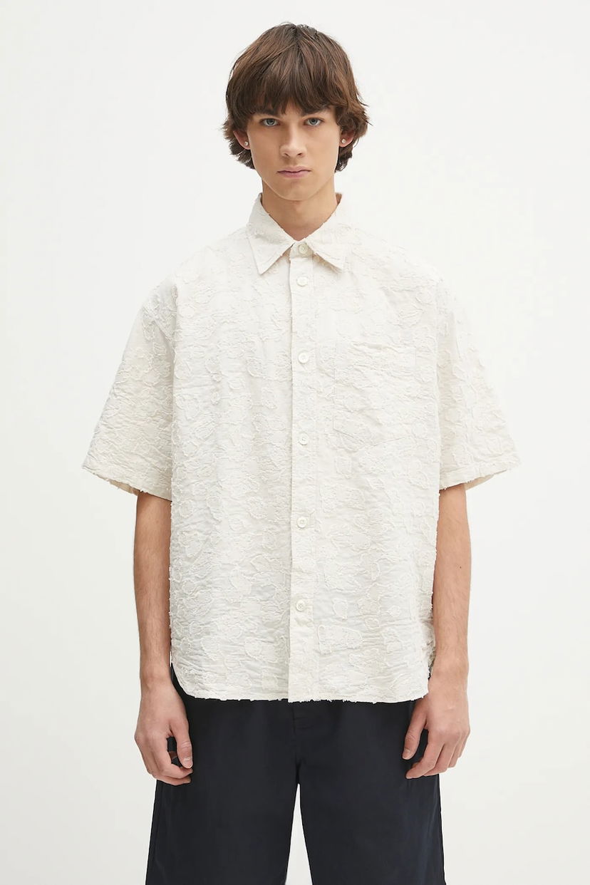 Skjorta NORSE PROJECTS Norse Projects Mo Oversized Fil Coupe SS Shirt, Relaxed Fit Vit | N40.0830.0957