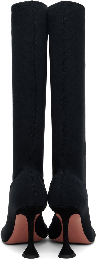Sneakers och skor Amina Muaddi Amina Muaddi Veneda Stretch Tall Boots Svart | VENEDA STRETCH BOOT 95 KNIT, 1