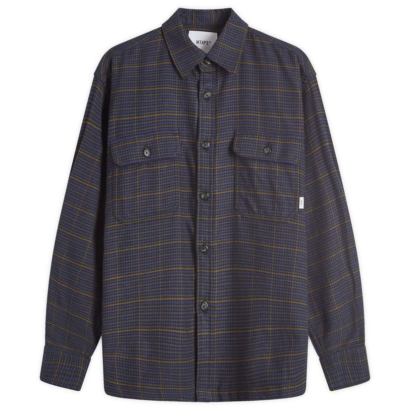 Skjorta WTAPS Checked Work Shirt Long Sleeve Mörkblå | 242WVDT-SHM03-NVY
