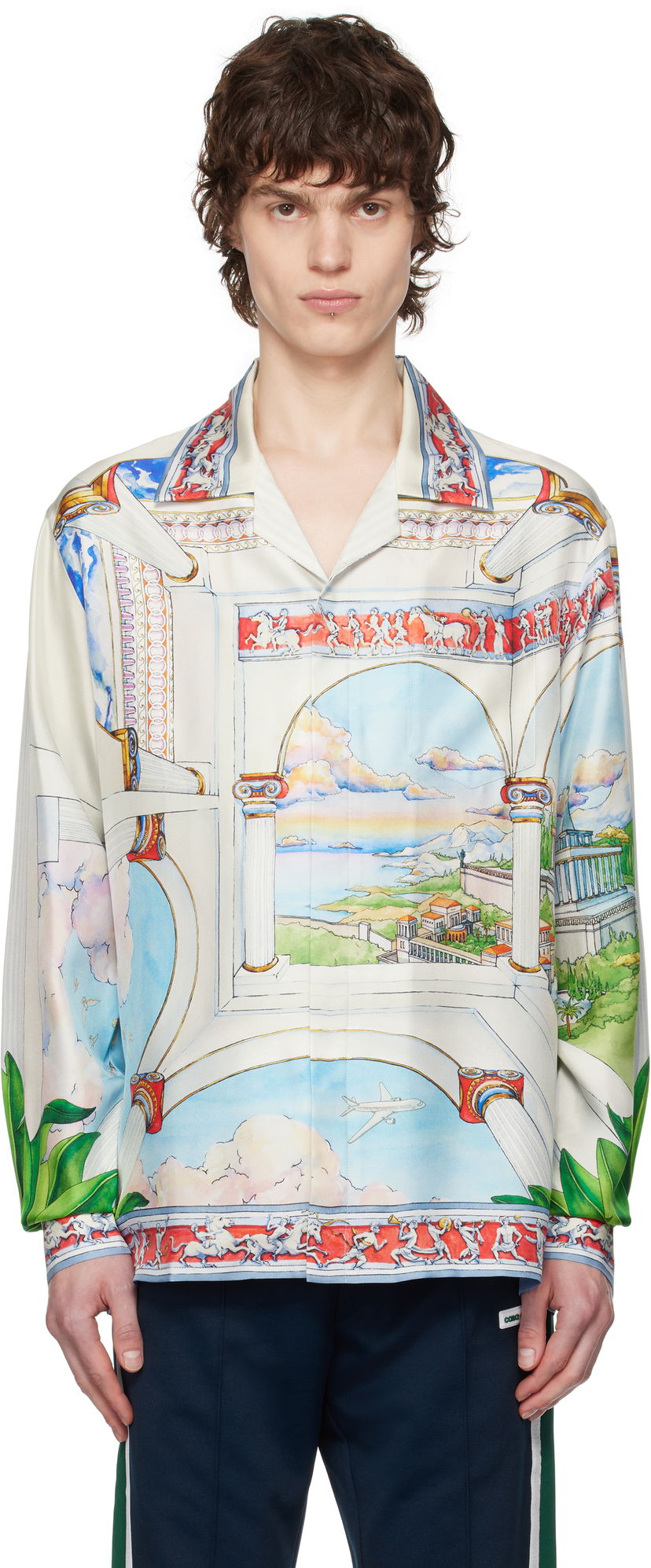 Skjorta Casablanca Casablanca 'Le Passage' Silk Shirt Flerfärgad | U-MPS25-SH-006-02