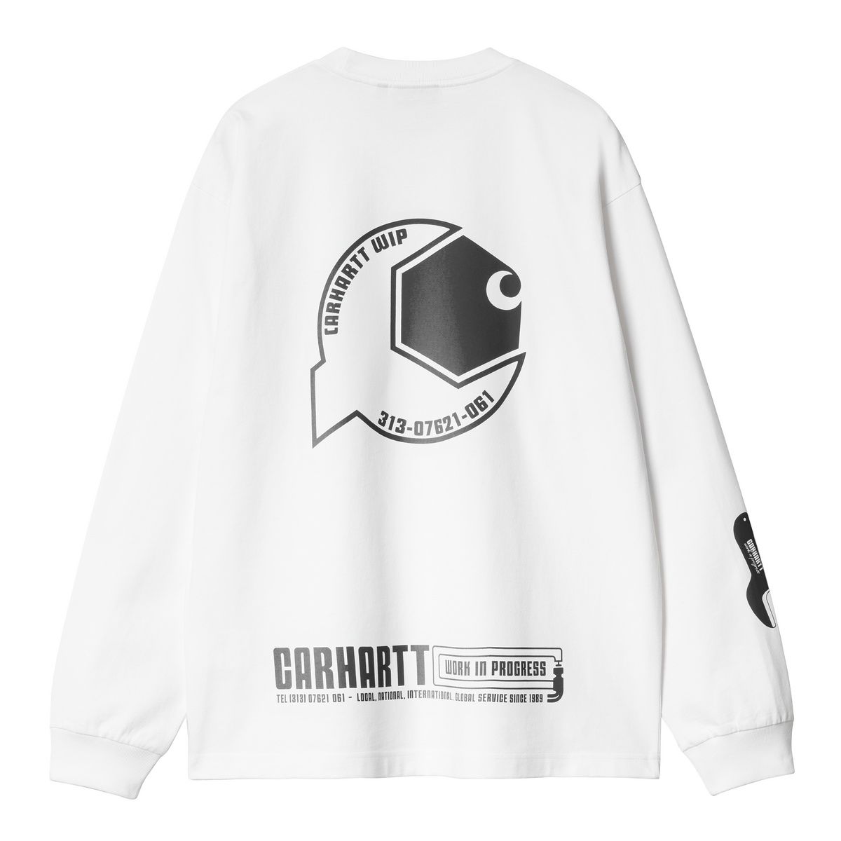T-shirt Carhartt WIP Long Sleeve Graphic Print T-Shirt Vit | I034411_9, 1