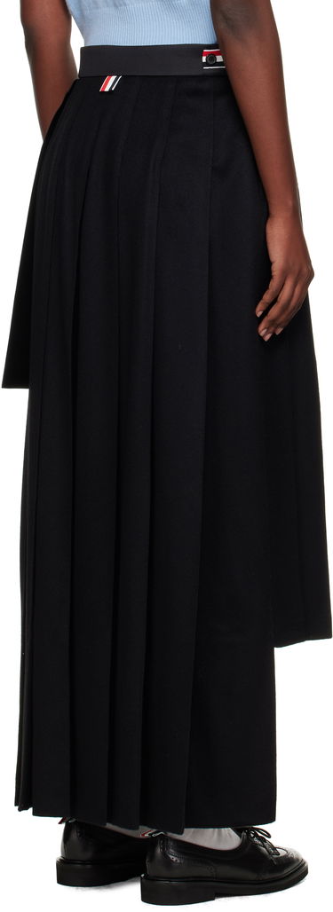 Kjol Thom Browne Wrap Pleated Midi Skirt Svart | FGCA33C-07962, 2