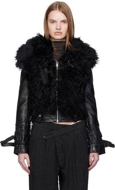 Jacka R13 R13 Furry Shrunken Shearling Jacket Svart | R13WR419-R544A, 0