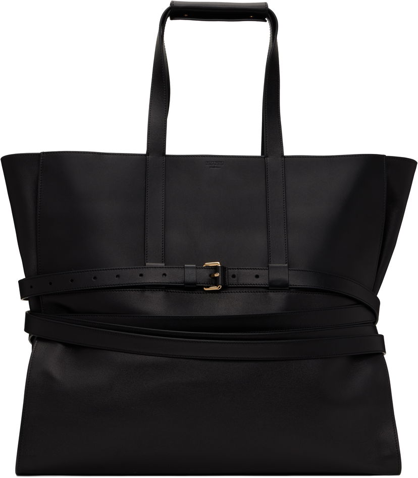 Tygpåse Moschino Moschino 'Tie Me' Leather Tote Svart | MC4156PP1M 251MOOA0 000