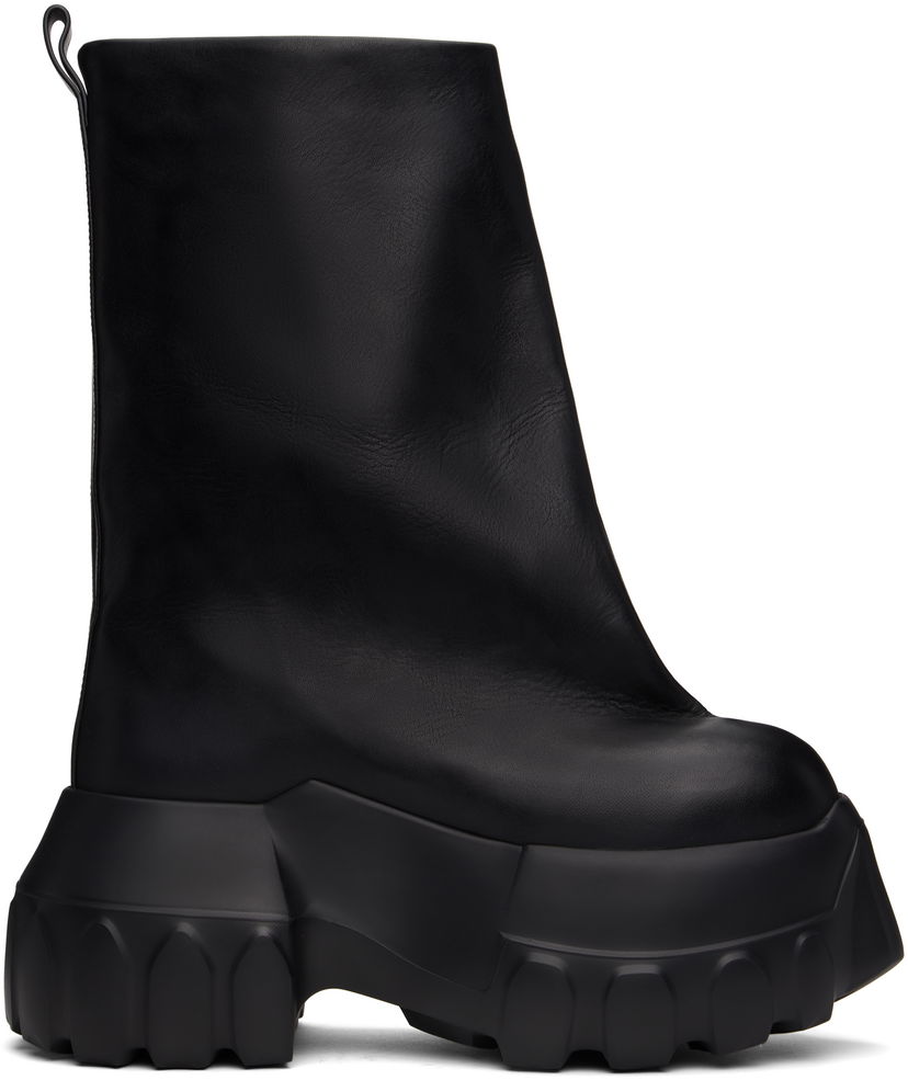 Kläder Rick Owens Rick Owens Hollywood Flared Mega Tractor Boots Svart | RU01E5864 LOO