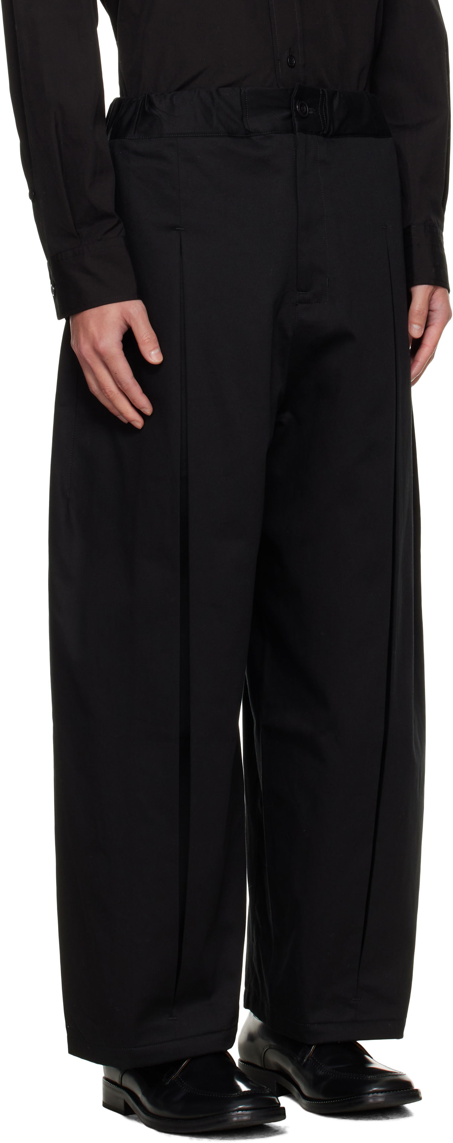 Byxor sage NATION SAGE NATION Box Pleat Trousers Svart | S011 BOX PLEAT TROUSER COTTON, 1