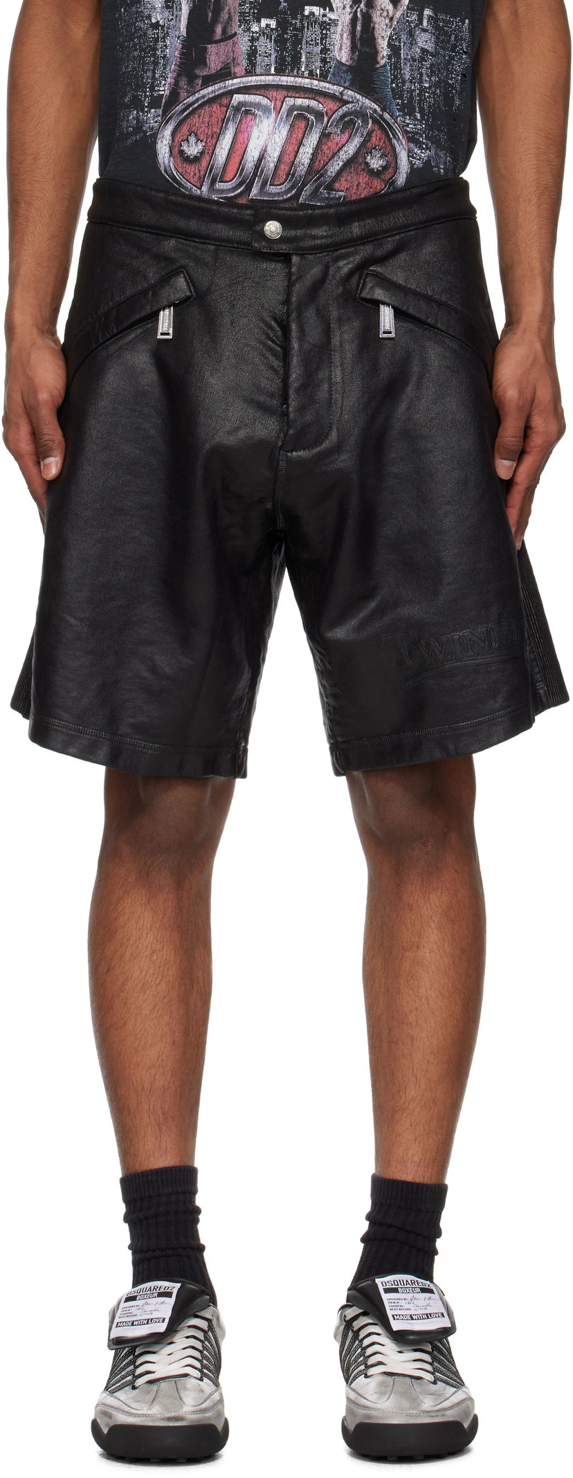 Shorts DSQUARED2 Dsquared2 Big Boxer Biker Shorts Svart | S71MU0847-S25539-900