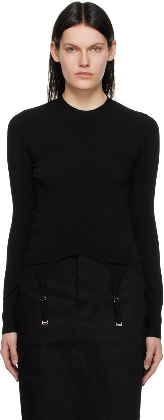 Sweater Dion Lee Dion Lee Garter Long Sleeve T-Shirt Svart | C7063R22