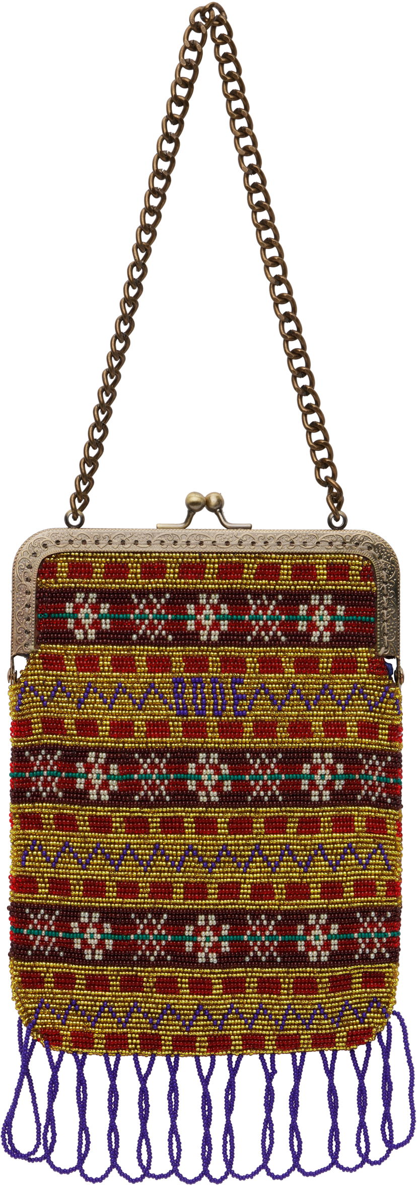 Handväska Bode Bode Beaded Bracken Frame Bag with Tassels Flerfärgad | WRS25AC002