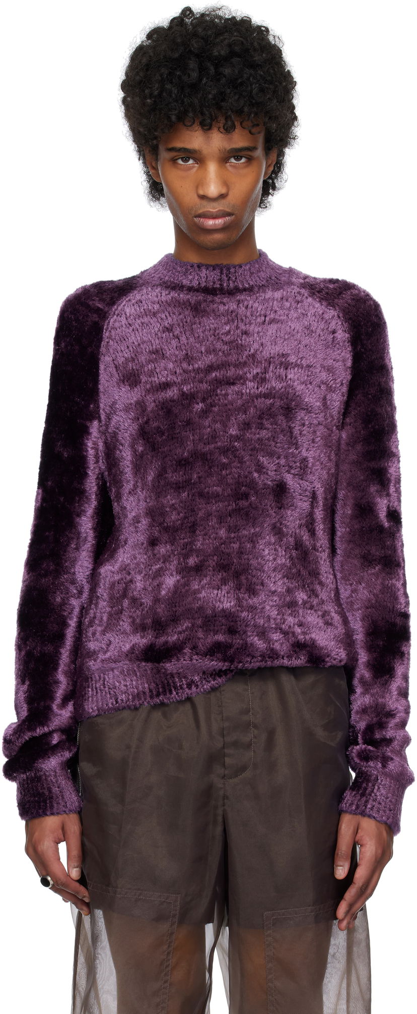 Sweater Dries Van Noten Dries Van Noten Shag Knit Sweater Purpur | 251-021227-1707