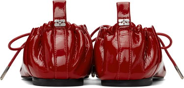 Kläder GANNI GANNI Lace-Up Ballerina Flats Röd | S3087, 1