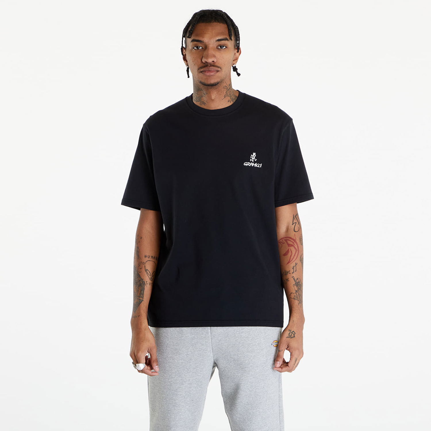 T-shirt GRAMICCI One Point Logo Tee UNISEX Black Svart | G4SU-T096 BLACK, 0