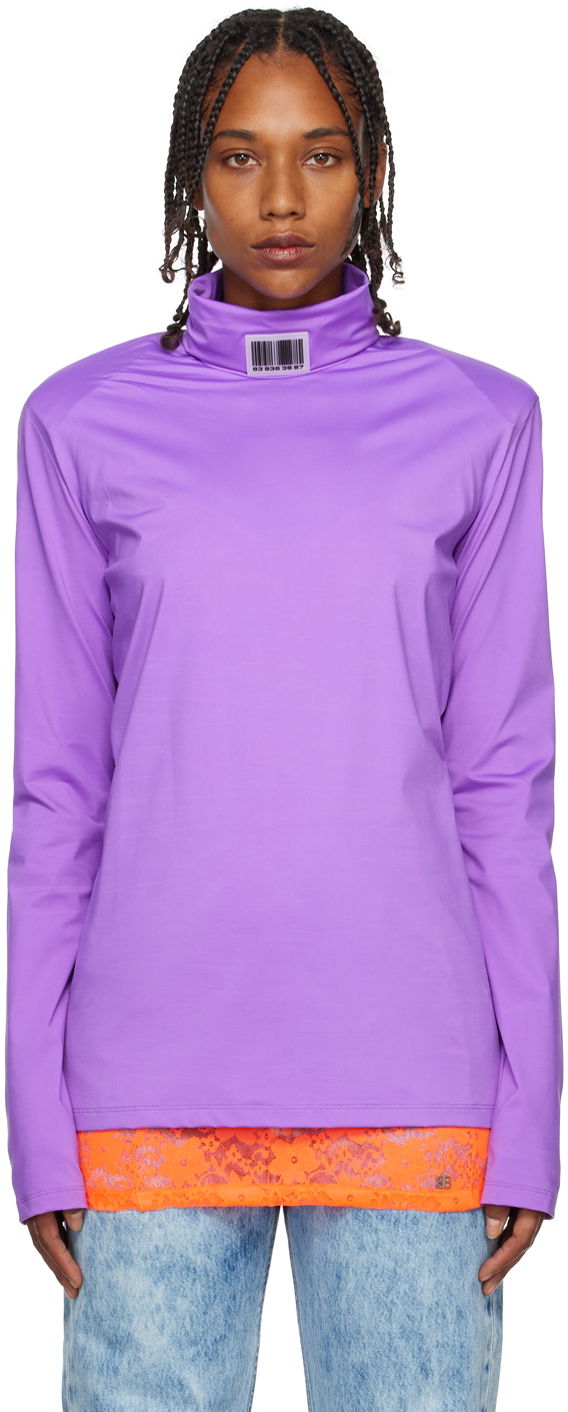 Sweater VETEMENTS VTMNTS Turtleneck Long Sleeve Top Purpur | VL14TO300I