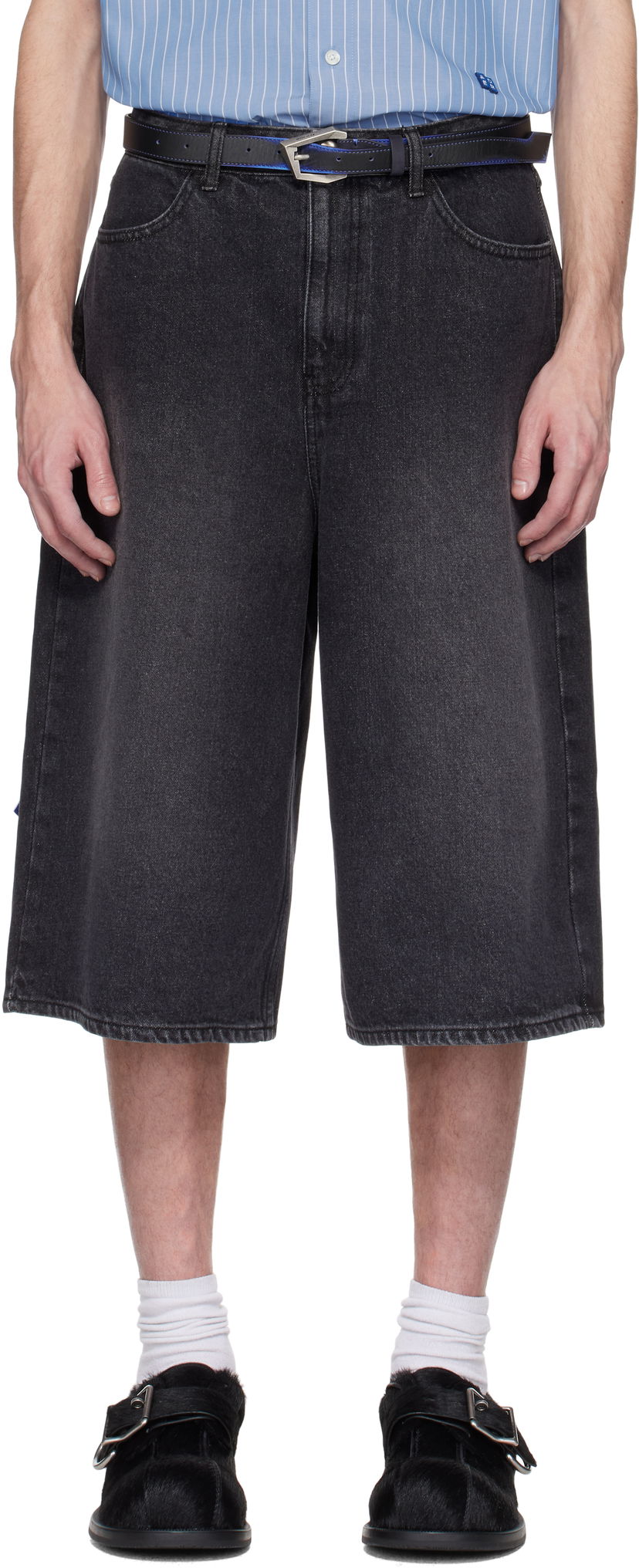 Shorts ADER ERROR ADER error Sig; TRS Tag 01 Denim Shorts Svart | BN42FYJE0201BK