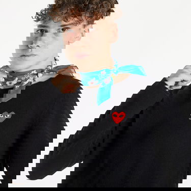 Sweater Comme des Garçons PLAY Red Heart Crewneck Jumper Svart | AZN068 Black, 3