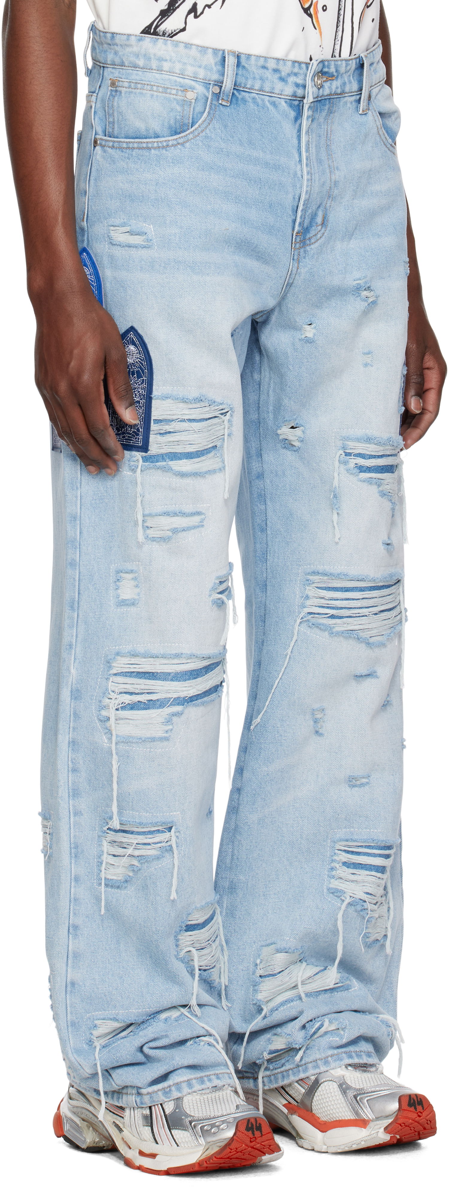 Jeans Who Decides War Who Decides War Side Patch Relaxation Jeans Blå | 1121040008SS25, 1