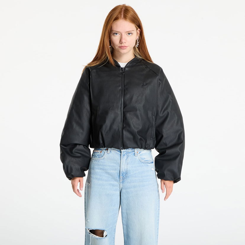 Bomberjacka adidas Originals adidas Pleather Synthetic Down Bomber Jacket Svart | JX5332