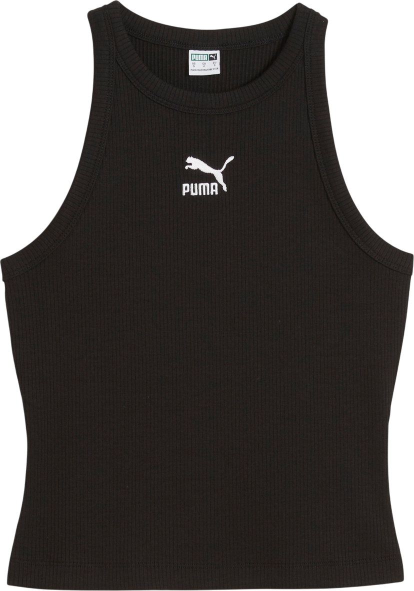 Linne Puma Classics Ribbed Slim Tank Top Svart | 624371-01