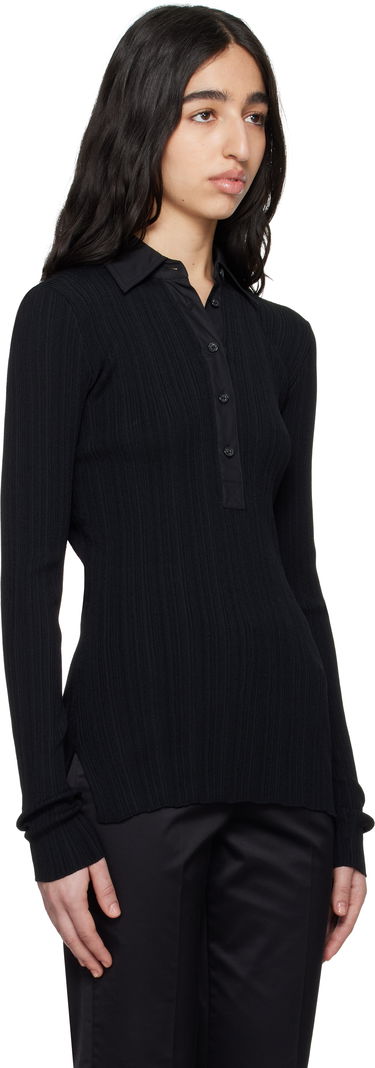 Polotröja TOTEME TOTEME Half-Placket Knit Top Svart | 252-WRT0453-YA0044, 1