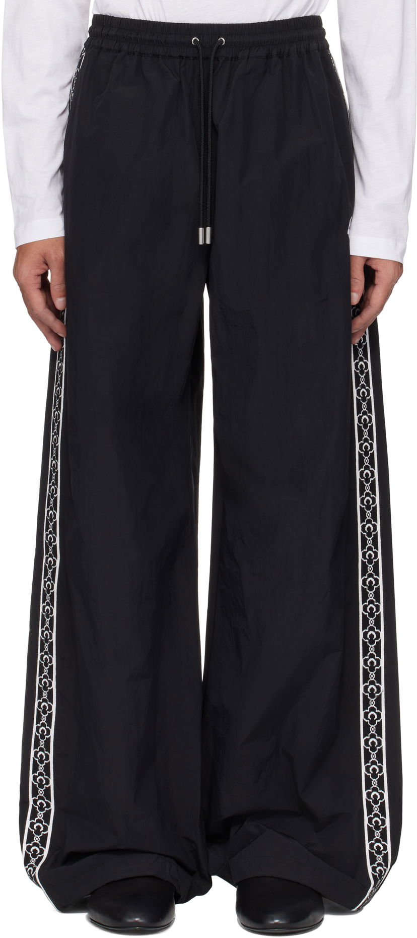 Träningsbyxor Marine Serre Marine Serre Recycled Nylon Track Sweatpants Svart | UPA055A CWOV0041
