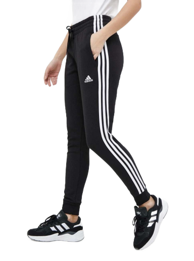 Träningsbyxor adidas Performance Essentials 3-Stripes French Terry Cuffed Svart | IC8770