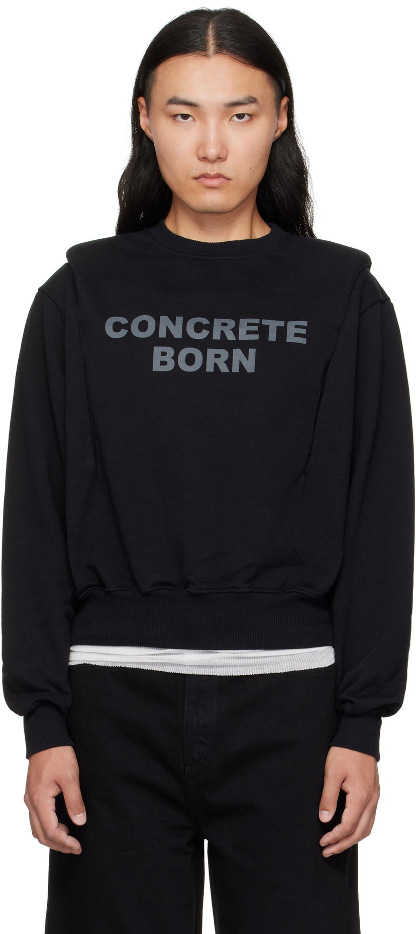 Sweatshirt Han Kjøbenhavn Han Kjobenhavn Collared Crewneck Sweatshirt Svart | M-134680