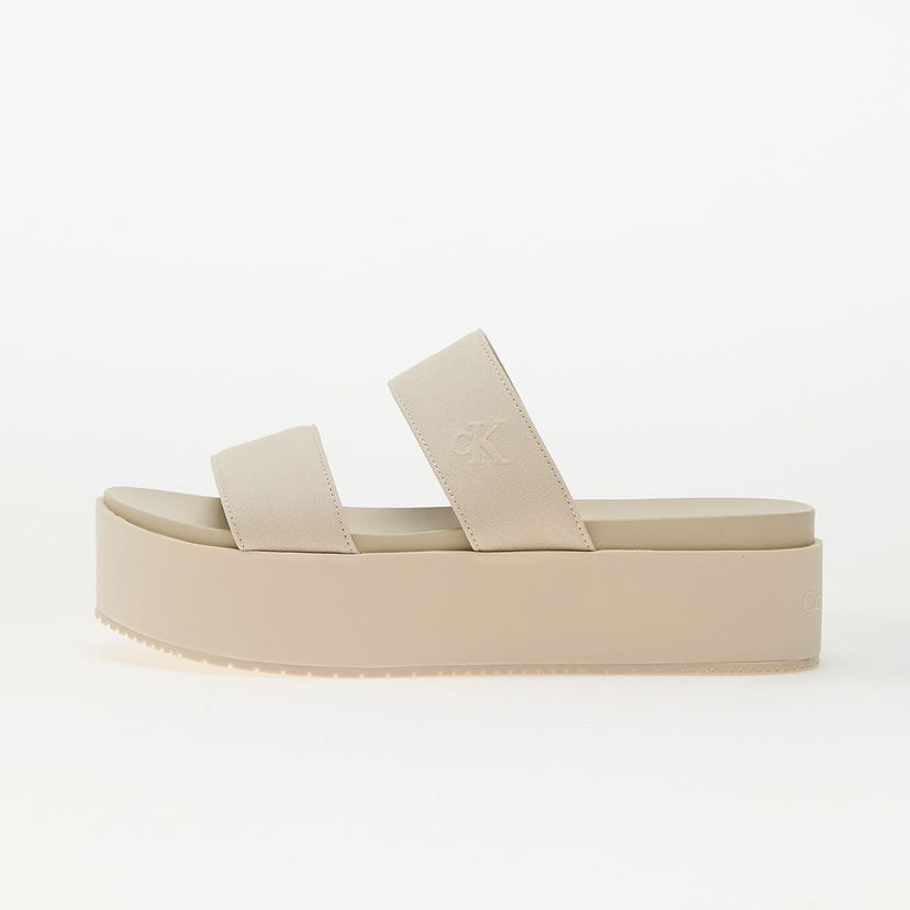 Sneakers och skor CALVIN KLEIN Flatform Sandal Webb Beige Beige | YW0YW01789 AEO