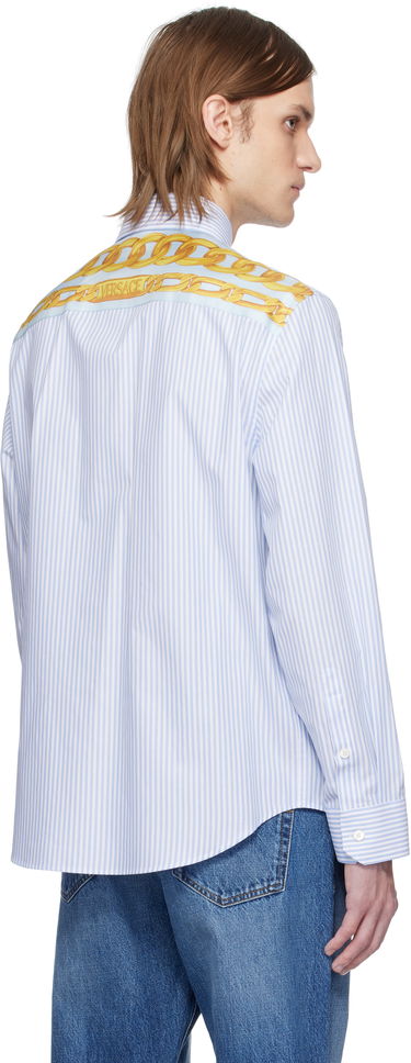 Skjorta Versace Versace Striped Poplin Shirt Blå | 1016210_1A13450, 2
