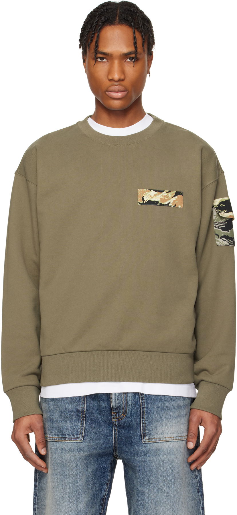 Sweatshirt Givenchy Givenchy Camo Patches Sweatshirt Grön | BMJ0LC3YQ6333