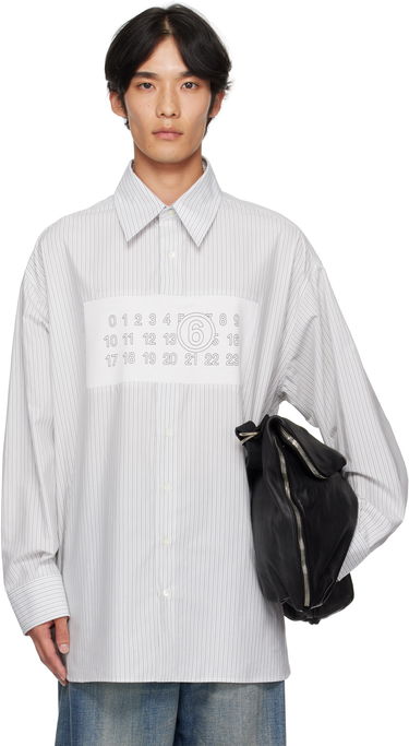 Skjorta Maison Margiela MM6 Maison Margiela Striped Long Sleeve Shirt Vit | SH0NH0014 M35474, 0