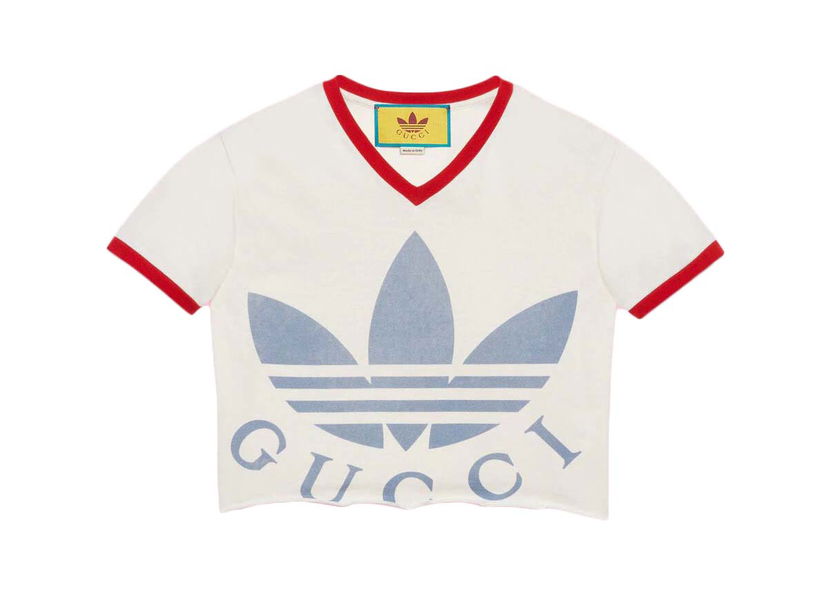 Crop top Gucci adidas x Cropped T-Shirt White Vit | 693637 XJEB1 9095