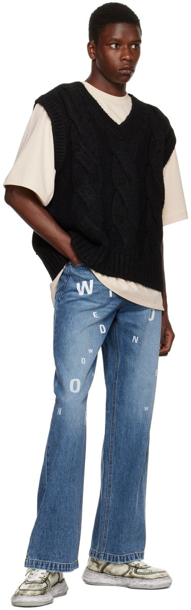 Jeans We11done Printed Jeans Blå | WD-DP3-22-386-M-NV, 3