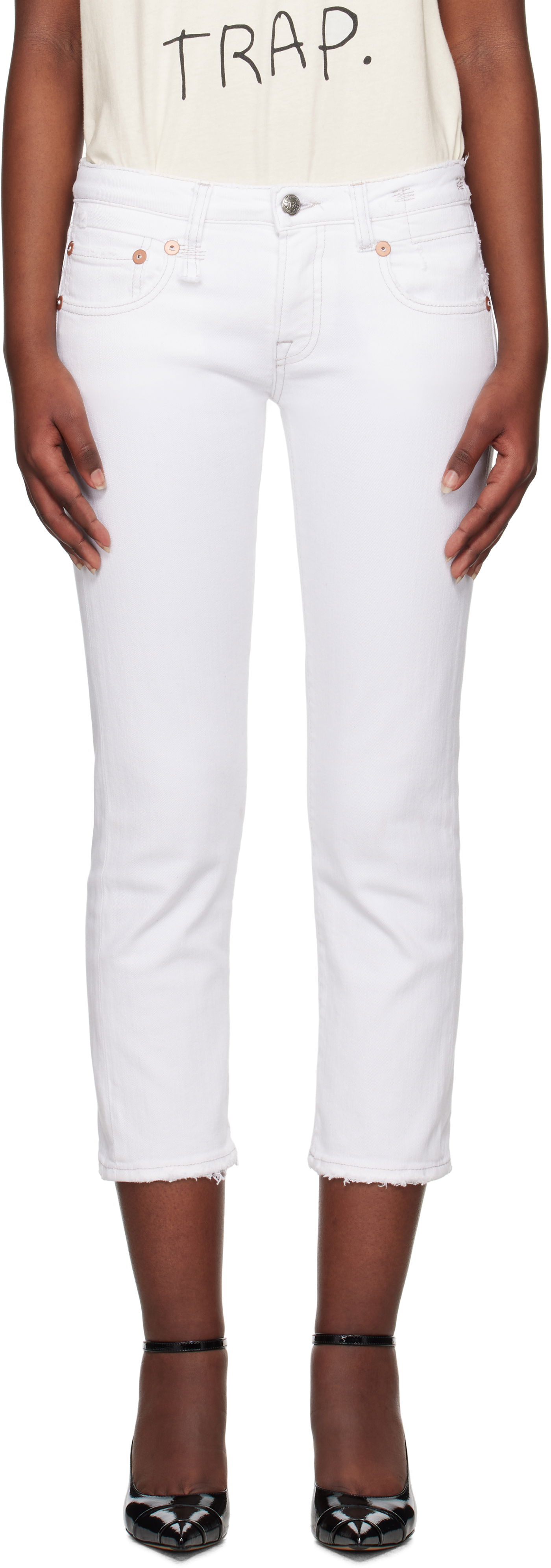 Jeans R13 R13 Boy Straight Cropped Jeans Vit | R13W0091-895A, 0