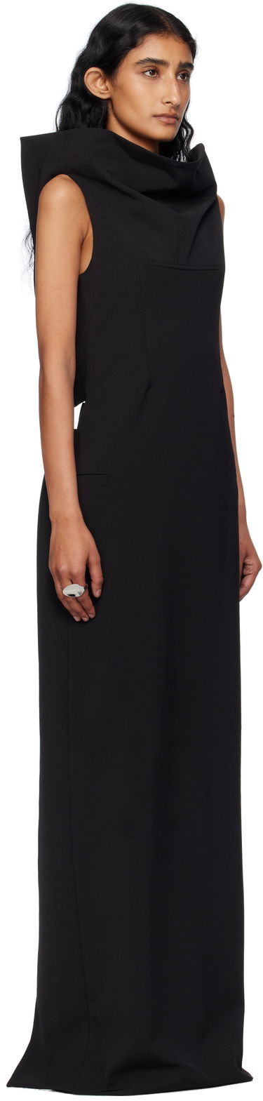 Klä Jean Paul Gaultier Jean Paul Gaultier Cowl Neck Maxi Dress Svart | 25/03-W-DR045-W002-00, 1