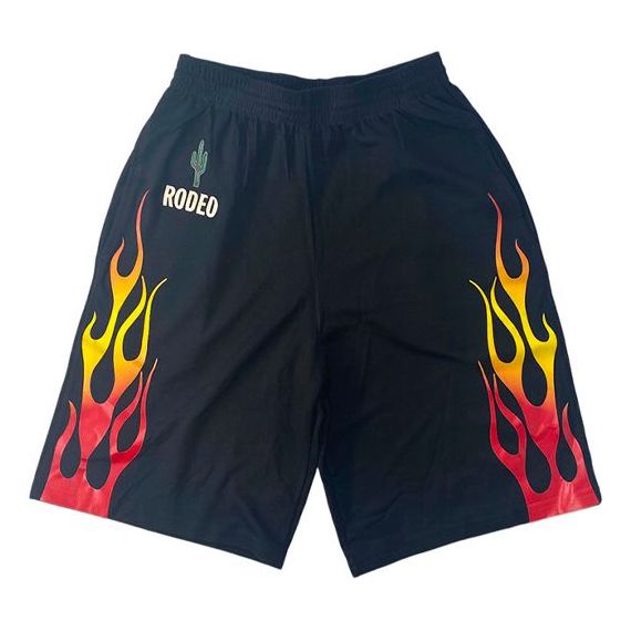 Shorts Cactus Jack by Travis Scott Travis Scott x AUGUSTA Rodeo Tour Flame Shorts Svart | TC-407, 0