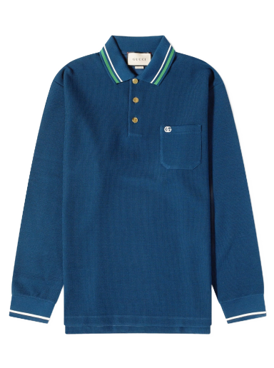 Polotröja Gucci Logo Polo Tee Mörkblå | 752608-XJFTM-4330