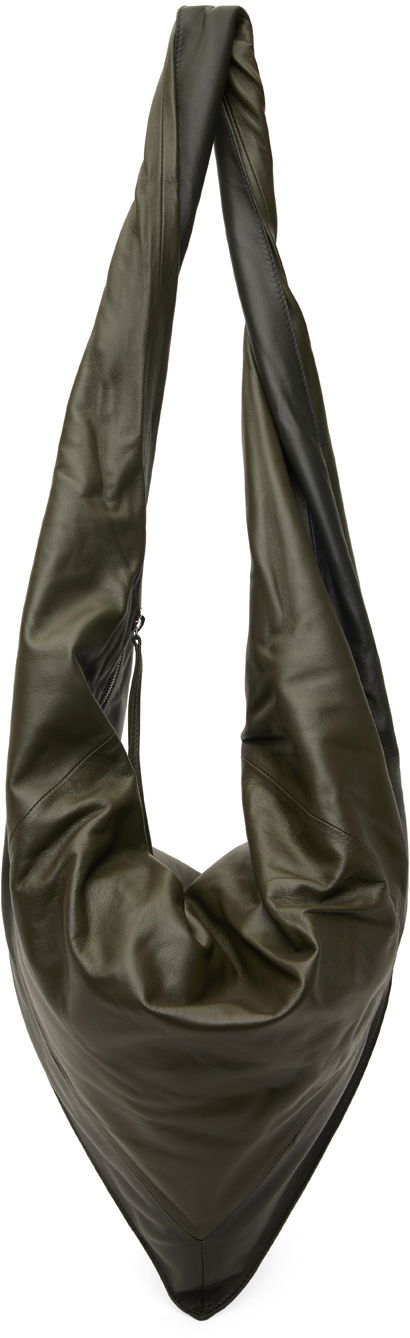 Tygpåse LEMAIRE Scarf Leather Shoulder Bag Grön | BG0078 LL0075