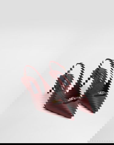 Tillbehör Dolce & Gabbana Dolce & Gabbana Silk-Effect Nappa Leather Slingbacks Bourgogne | CG0796A195380346, 1