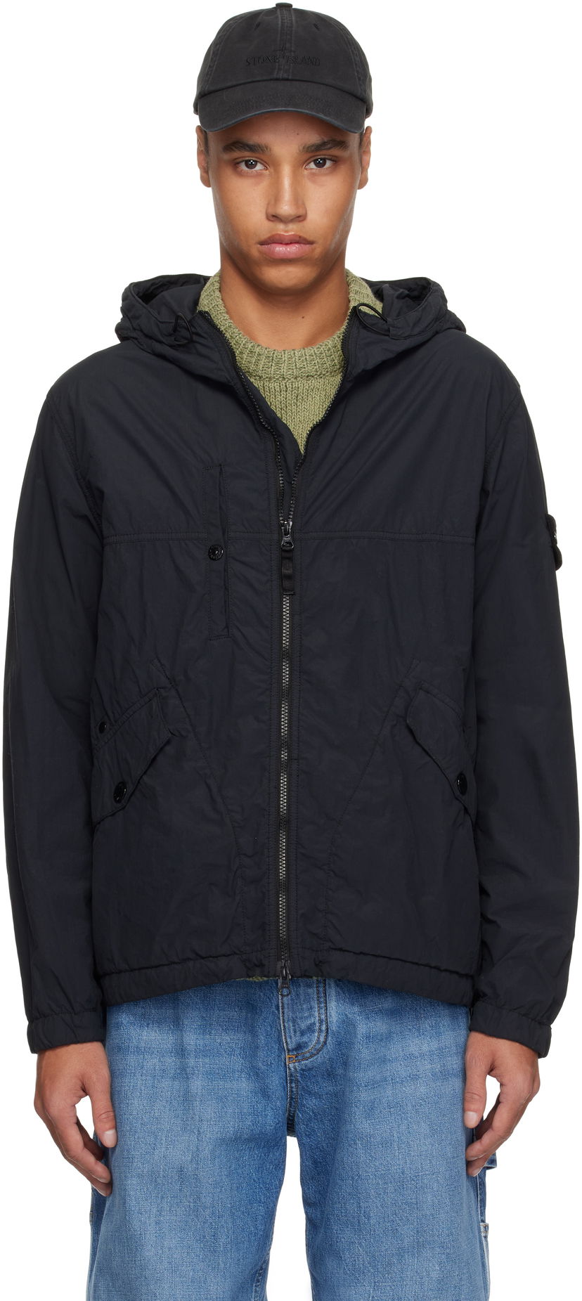Vindjacka Stone Island Stone Island Nylon Ghost Jacket Svart | K1S15 4100032 S00F6