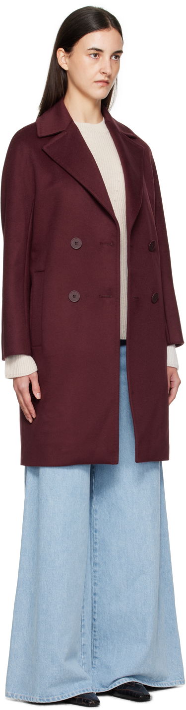 Rockar Max Mara Max Mara Agenda Double-Breasted Coat Bourgogne | 2526016081, 1