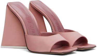 Tillbehör The Attico Attico Devon Satin Heeled Mules Rosa | 242WS000 V015, 3