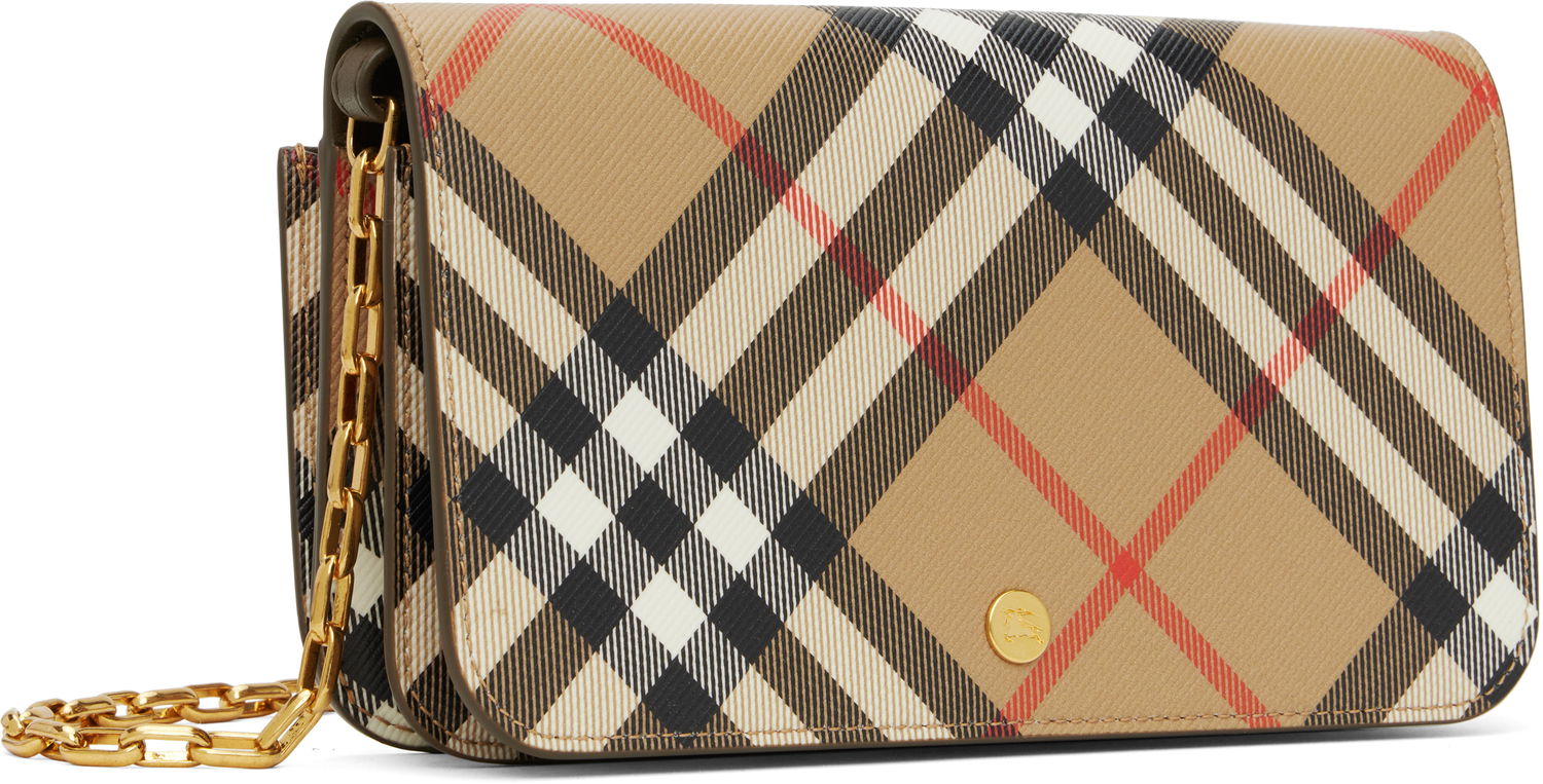 Axelväska Burberry Burberry Chain Strap Wallet Beige | 8095123, 1