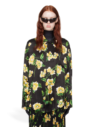 Skjorta Balenciaga Floral Shirt Svart | 681631 TPL45