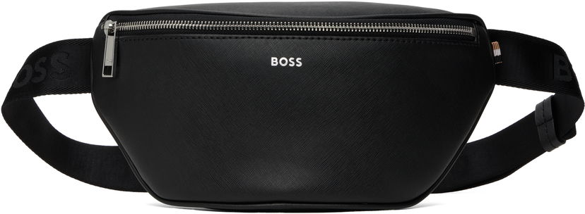 Midjeväska BOSS Saffiano Leather Belt Bag Svart | 50485597